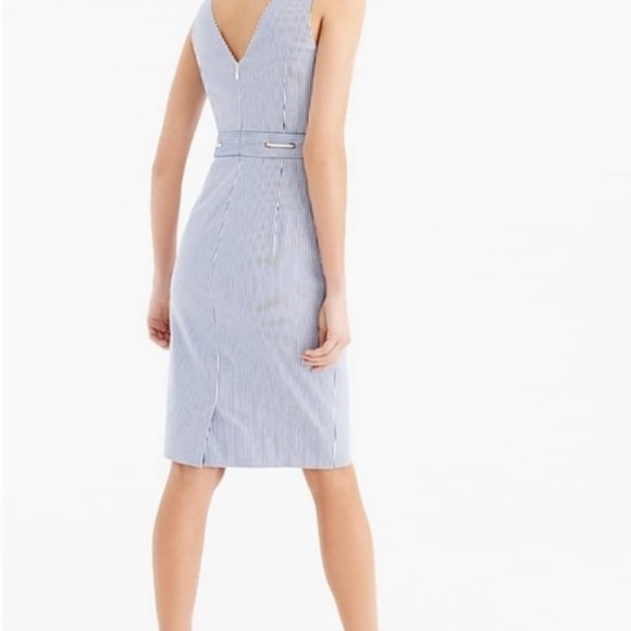 J.Crew Double V-Neck Seersucker Dress - Picture 2 of 5